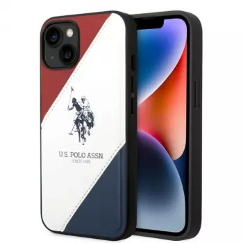 U.S. POLO ASSN. Tricolor Embossed zadné puzdro pre Apple iPhone 14 Plus / 15 Plus 6,7