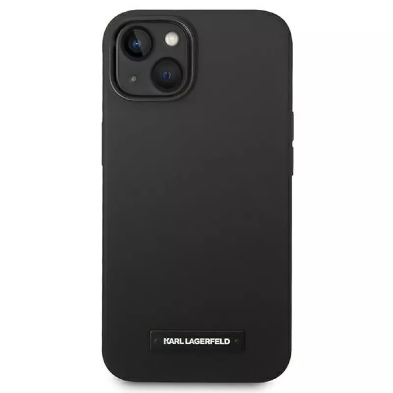 Karl Lagerfeld KLHMP14MSLMP1K Silicone Plaque MagSafe pevné puzdro pre iPhone 14 Plus / 15 Plus 6,7