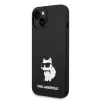 Karl Lagerfeld KLHMP14MSNCHBCK iPhone 14 Plus / 15 Plus 6,7 palca pevné puzdro čierne silikónové Choupette MagSafe