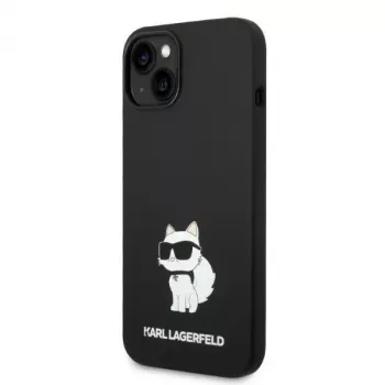 Karl Lagerfeld KLHMP14MSNCHBCK iPhone 14 Plus / 15 Plus 6,7 palca pevné puzdro čierne silikónové Choupette MagSafe