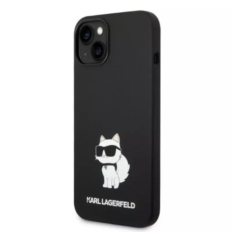 Karl Lagerfeld KLHMP14MSNCHBCK iPhone 14 Plus / 15 Plus 6,7 palca pevné puzdro čierne silikónové Choupette MagSafe