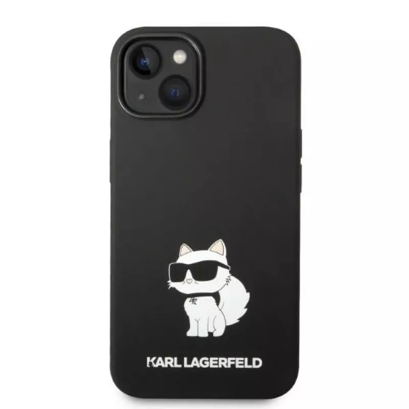 Karl Lagerfeld KLHMP14MSNCHBCK iPhone 14 Plus / 15 Plus 6,7 palca pevné puzdro čierne silikónové Choupette MagSafe