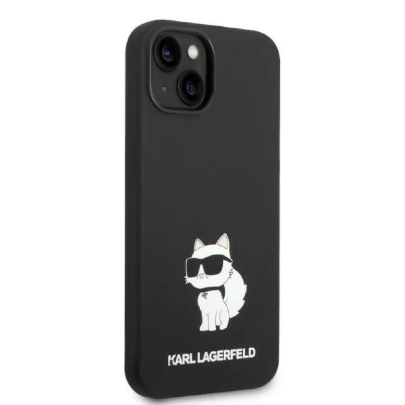 Karl Lagerfeld KLHMP14MSNCHBCK iPhone 14 Plus / 15 Plus 6,7 palca pevné puzdro čierne silikónové Choupette MagSafe