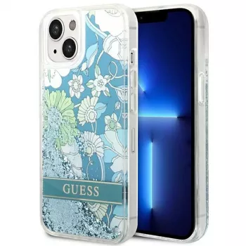 Guess GUHCP14SLFLSN Flower Liquid Glitter pevné puzdro pre Apple iPhone 13 / 14 / 15 6,1
