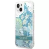 Guess GUHCP14SLFLSN Flower Liquid Glitter pevné puzdro pre Apple iPhone 13 / 14 / 15 6,1