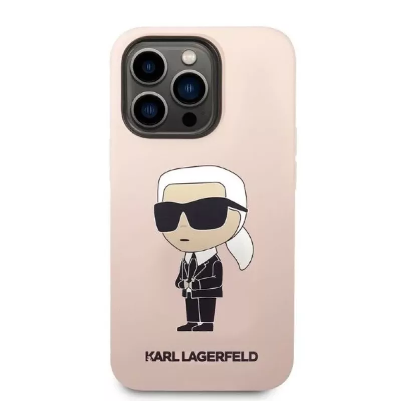Karl Lagerfeld KLHCP14XSNIKBCP Ikonik Silicone pevné puzdro pre iPhone 14 Pro Max 6,7