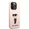 Karl Lagerfeld KLHCP14XSNIKBCP Ikonik Silicone pevné puzdro pre iPhone 14 Pro Max 6,7
