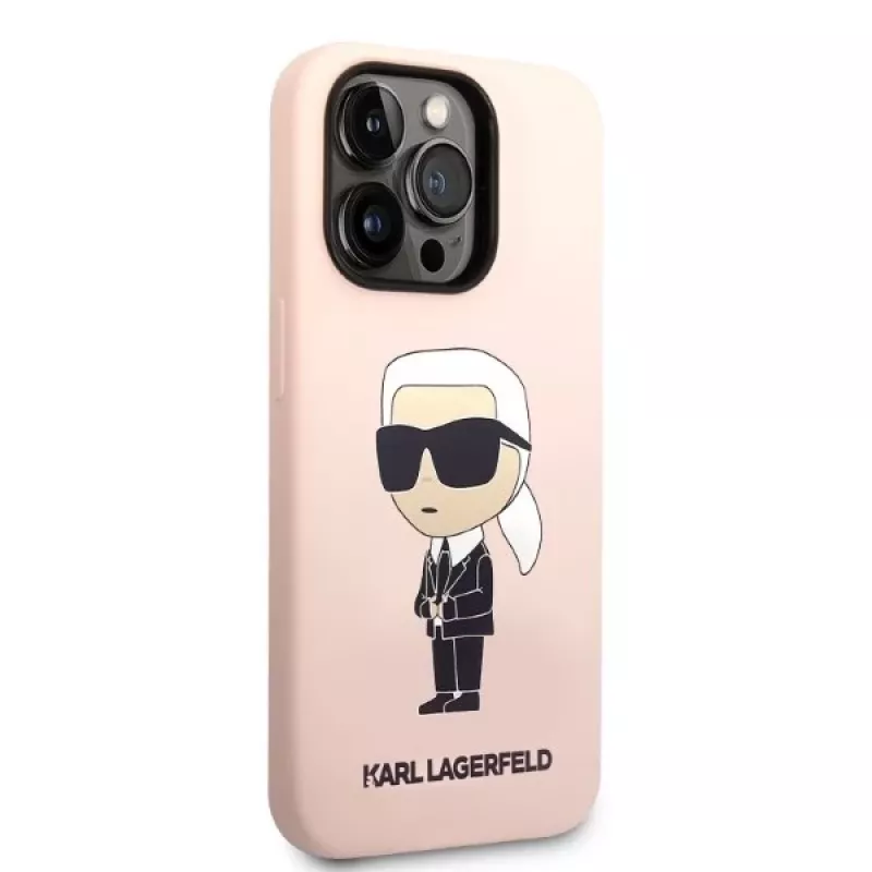 Karl Lagerfeld KLHCP14XSNIKBCP Ikonik Silicone pevné puzdro pre iPhone 14 Pro Max 6,7