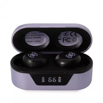 Guess GUTWST31EU True Wireless Stereo Bluetooth 5.3 slúchadlá s nabíjacím puzdrom - fialová