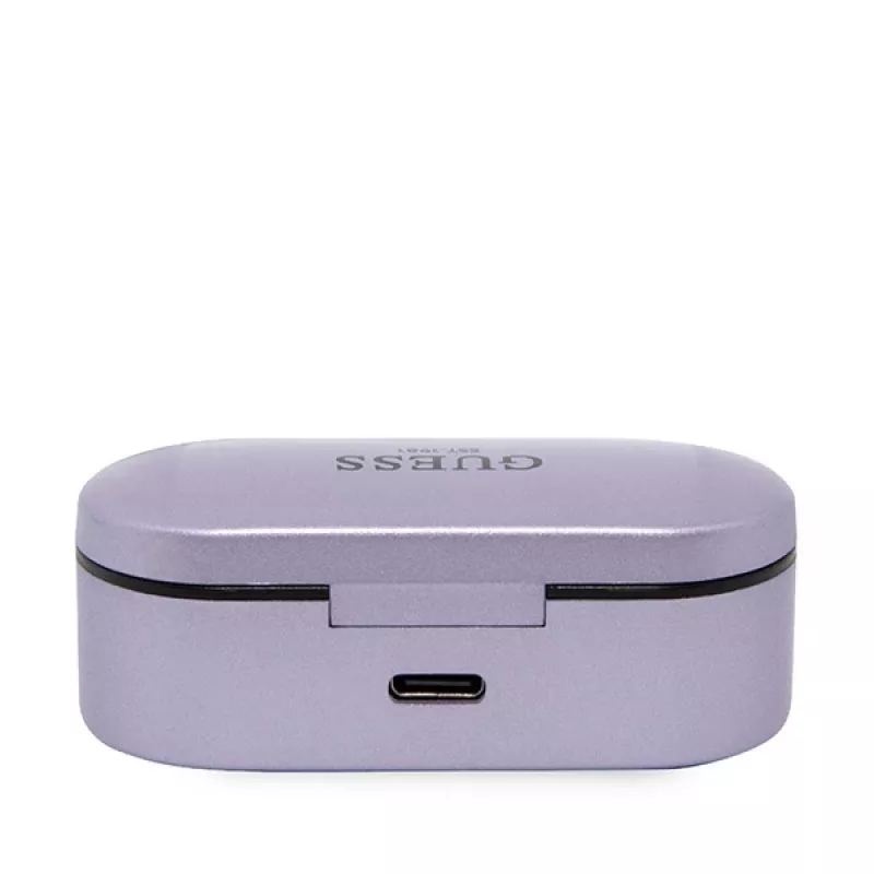 Guess GUTWST31EU True Wireless Stereo Bluetooth 5.3 slúchadlá s nabíjacím puzdrom - fialová