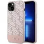 GUESS iPhone 13/14/15 ružové puzdro GCube Stripes MagSafe