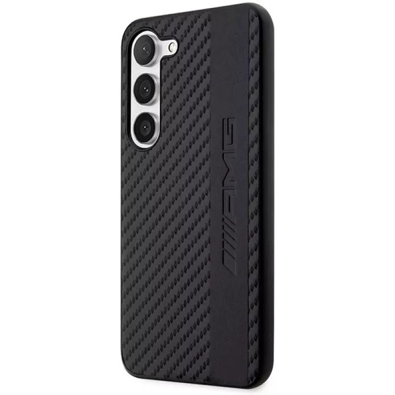 AMG pevné puzdro pre Samsung Galaxy S23+ (SM-S916) - Carbon Stripe & Embossed, čierna