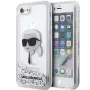 Karl Lagerfeld KLHCI8LNKHCH puzdro Glitter Karl Head pre iPhone 7/8/SE 2020/SE 2022, strieborná