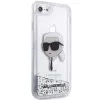 Karl Lagerfeld KLHCI8LNKHCH puzdro Glitter Karl Head pre iPhone 7/8/SE 2020/SE 2022, strieborná