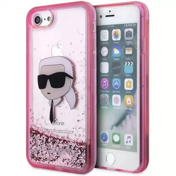Karl Lagerfeld KLHCI8LNKHCP puzdro Glitter Karl Head pre iPhone 7/8/SE 2020/SE 2022, ružová