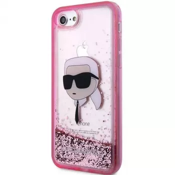Karl Lagerfeld KLHCI8LNKHCP puzdro Glitter Karl Head pre iPhone 7/8/SE 2020/SE 2022, ružová