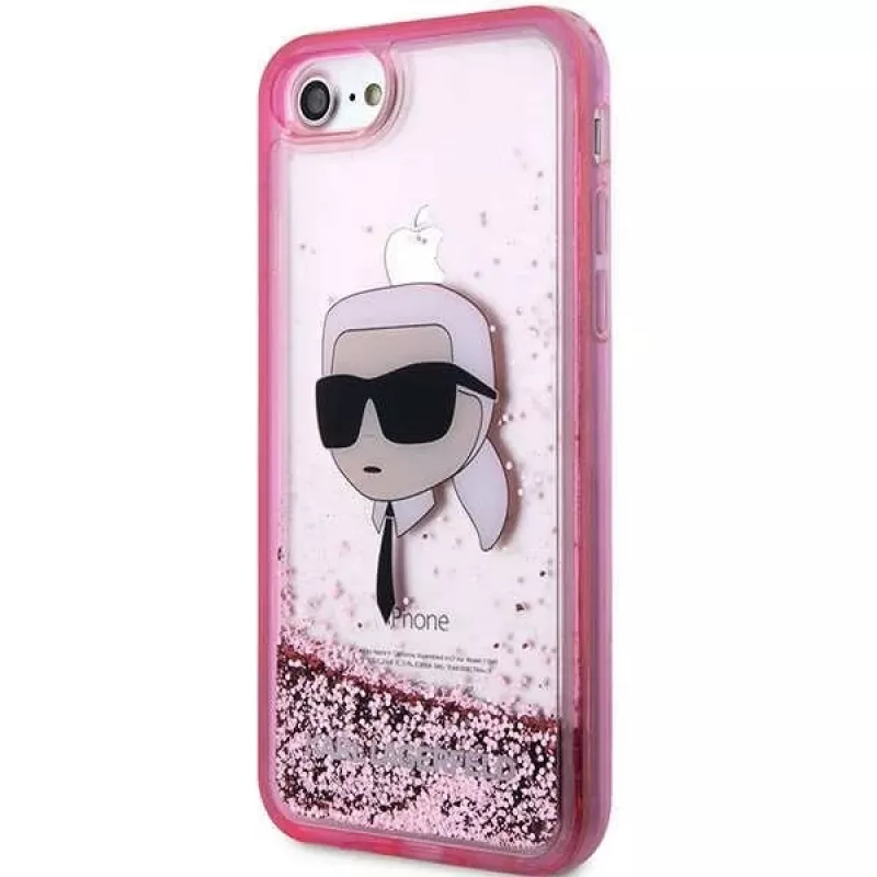 Karl Lagerfeld KLHCI8LNKHCP puzdro Glitter Karl Head pre iPhone 7/8/SE 2020/SE 2022, ružová