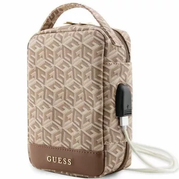 Guess GUHBHGCFSEW organizér taška hnedá GCube Stripe