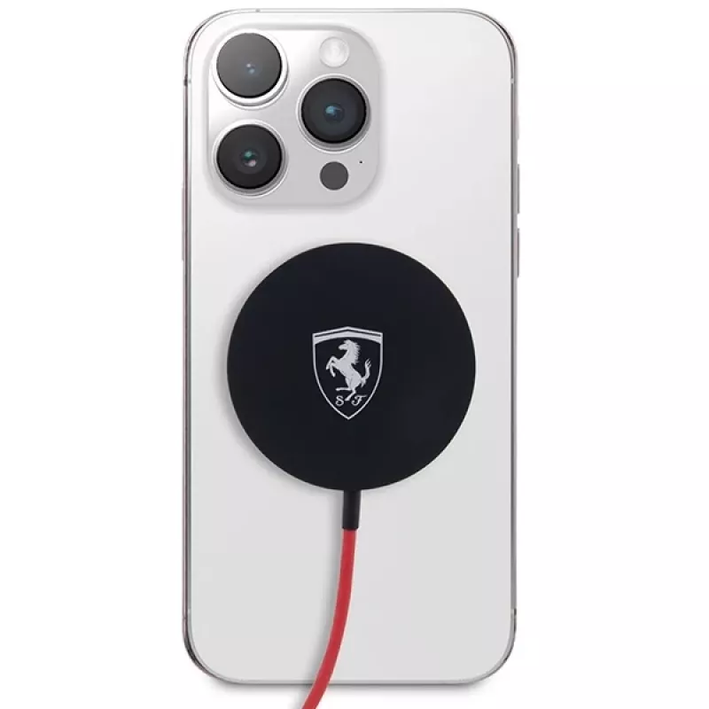 Ferrari FECBMSMENK 15W MagSafe bezdrôtová nabíjacia podložka – čierna