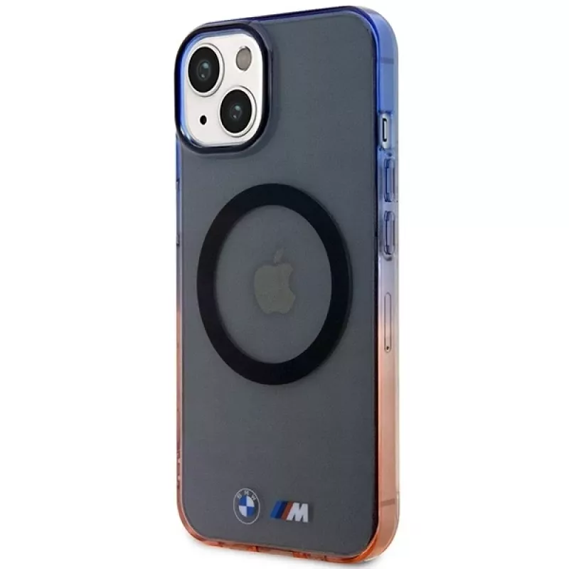BMW iPhone 13/14/15 sivé pevné puzdro Gradient Bumper MagSafe