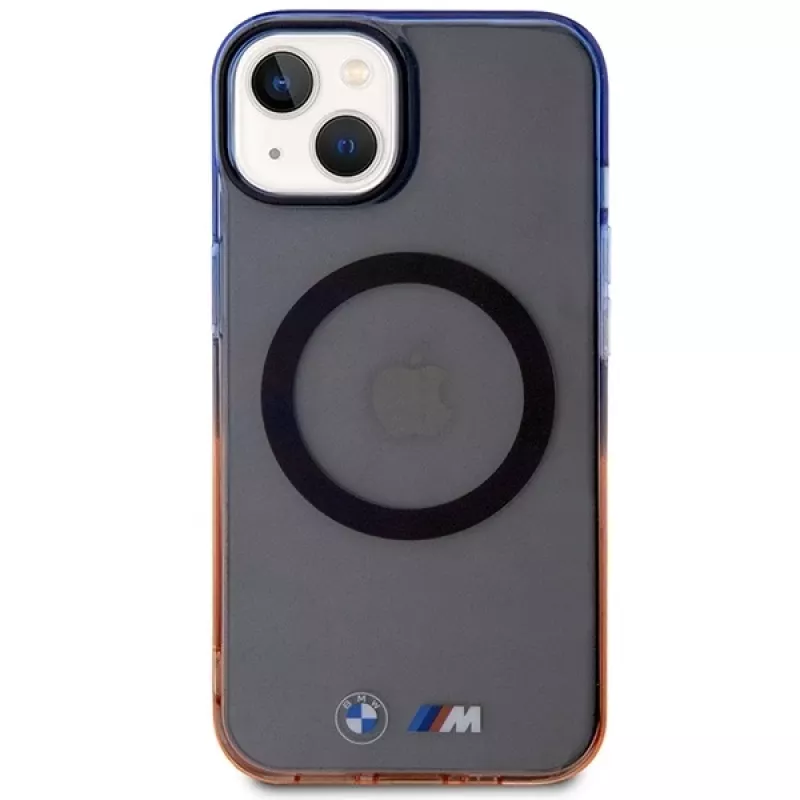 BMW iPhone 13/14/15 sivé pevné puzdro Gradient Bumper MagSafe