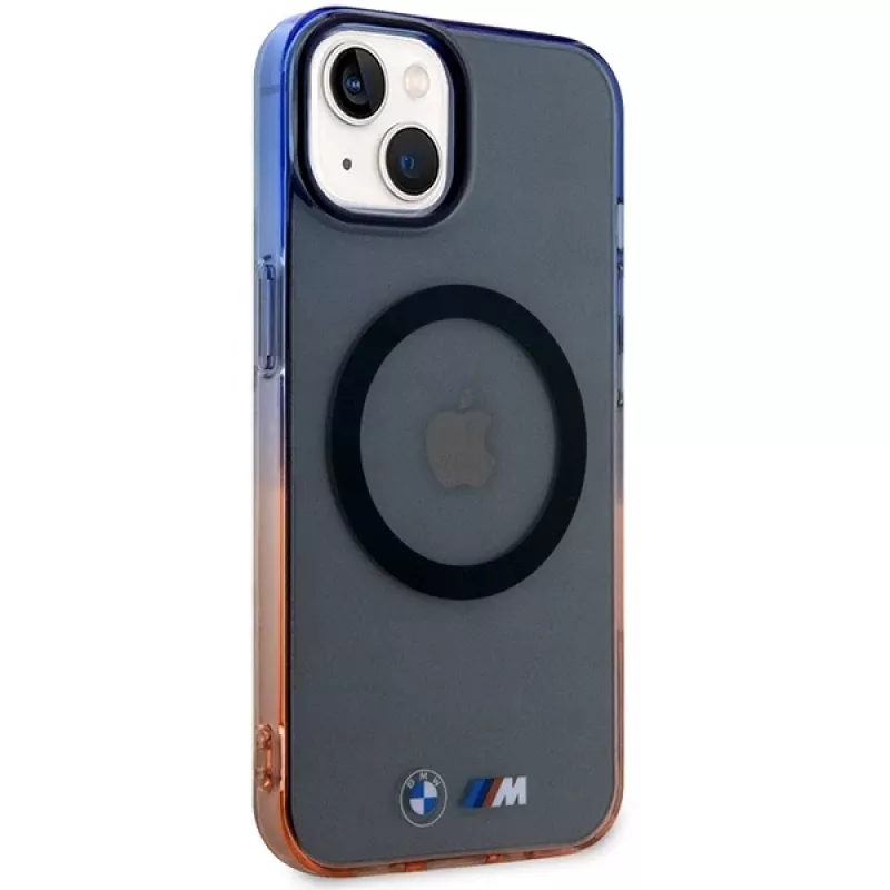 BMW iPhone 13/14/15 sivé pevné puzdro Gradient Bumper MagSafe