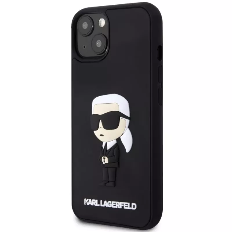 Karl Lagerfeld KLHCP14M3DRKINK pevné puzdro Rubber Ikonik 3D pre iPhone 14 Plus / 15 Plus 6.7 čierne