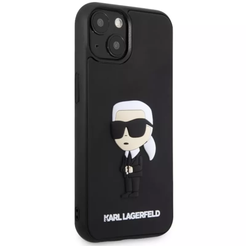 Karl Lagerfeld KLHCP14M3DRKINK pevné puzdro Rubber Ikonik 3D pre iPhone 14 Plus / 15 Plus 6.7 čierne