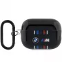 BMW ochranné puzdro pre AirPods Pro 2. generácie, čierne, s dizajnom M-Stripe