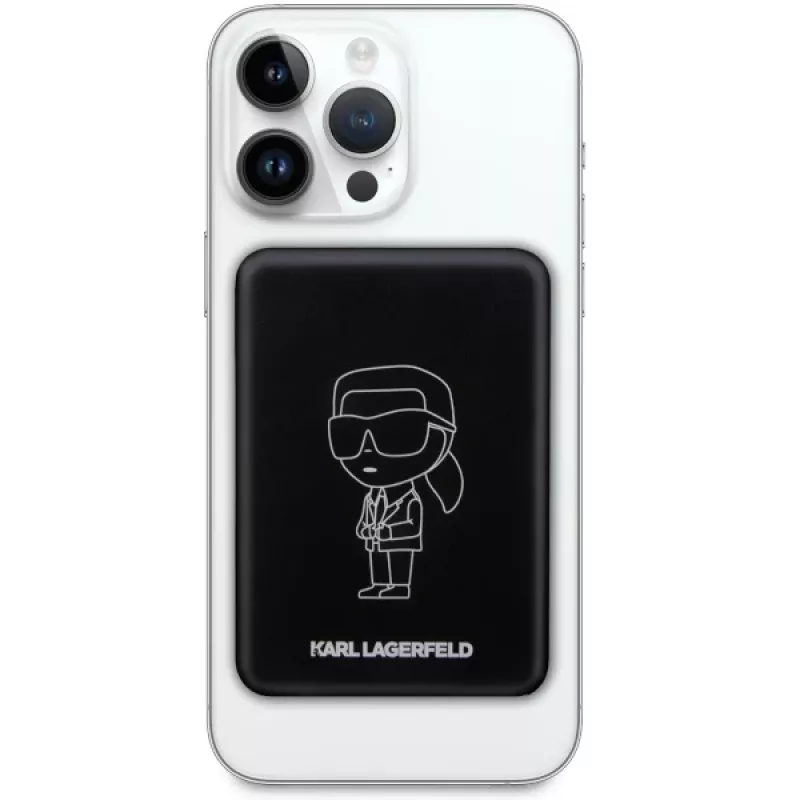 Karl Lagerfeld Ikonik MagSafe bezdrôtová powerbanka 3000mAh čierna
