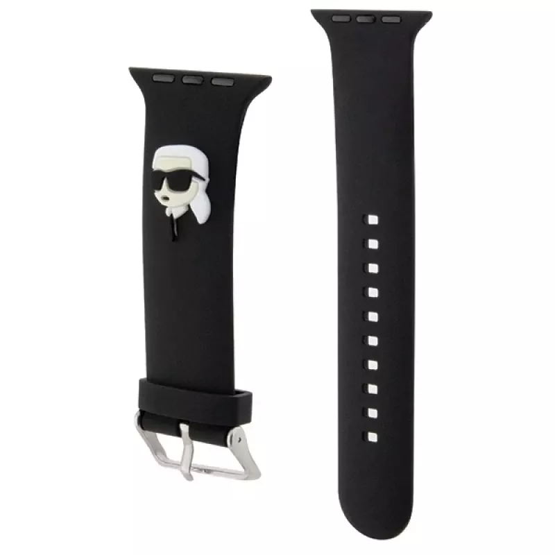 Karl Lagerfeld 3D Rubber Karl Head remienok pre Apple Watch 42/44/45/49mm čierny