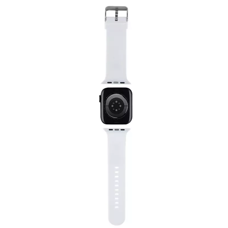 Karl Lagerfeld 3D Rubber Karl Head náramok pre Apple Watch 42/44/45/49mm biely