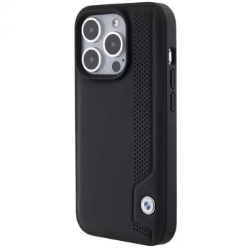 BMW BMHCP15X22RBDK pevné puzdro kožené Blue Dots pre iPhone 15 Pro Max 6,7