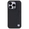 BMW BMHCP15L22RDPK iPhone 15 Pro 6,1 inch pevné puzdro kožená textúra a pruhy čierne