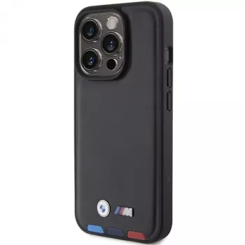BMW Leather Stamp Tricolor puzdro pre iPhone 15 Pro 6,1