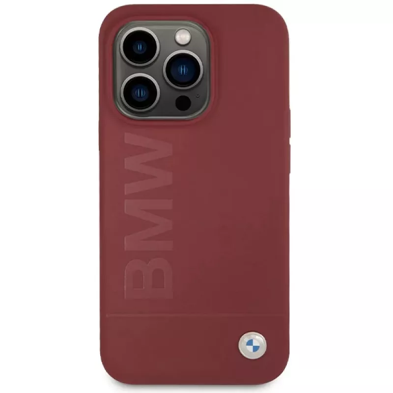 BMW M Collection silikónové pevné puzdro s MagSafe pre Apple iPhone 15 Pro 6,1 inch červené Big Logo