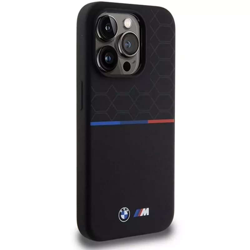BMW M silikónové puzdro Pattern MagSafe pevné pre Apple iPhone 15 Pro 6,1