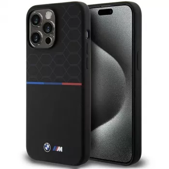 BMW M silikónové puzdro Pattern MagSafe pevné pre iPhone 15 Pro Max 6,7