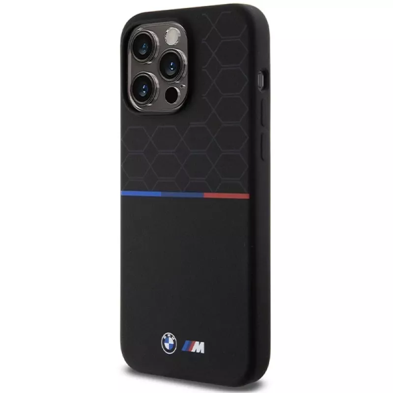 BMW M silikónové puzdro Pattern MagSafe pevné pre iPhone 15 Pro Max 6,7