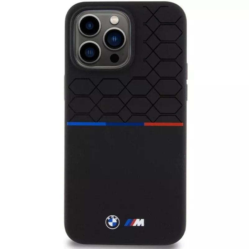 BMW M silikónové puzdro Pattern MagSafe pevné pre iPhone 15 Pro Max 6,7
