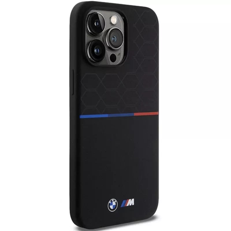 BMW M silikónové puzdro Pattern MagSafe pevné pre iPhone 15 Pro Max 6,7
