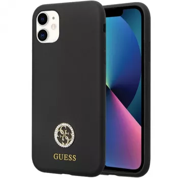 Guess GUHCN614DGPK pevné puzdro silikónové Logo Strass 4G zadný kryt pre Apple iPhone 11 / Xr 6,1