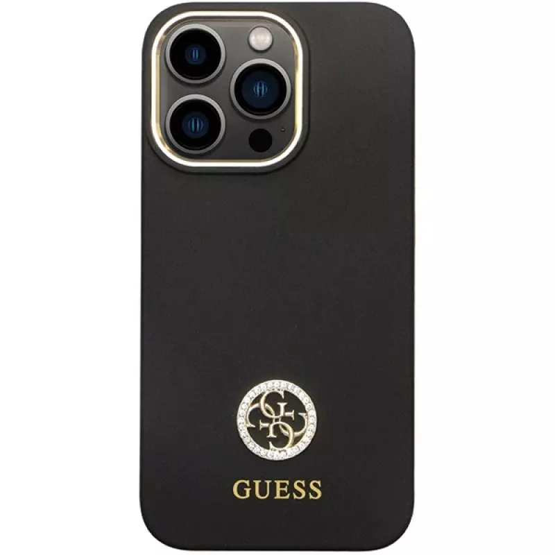Guess GUHCP13LM4DGPK iPhone 13 Pro / 13 pevné puzdro silikónové Logo Strass 4G čierne