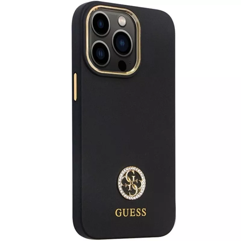 Guess GUHCP13LM4DGPK iPhone 13 Pro / 13 pevné puzdro silikónové Logo Strass 4G čierne