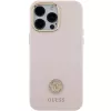 Guess GUHCP15XM4DGPP iPhone 15 Pro Max 6,7 inch ružové silikónové pevné puzdro s logom Strass 4G