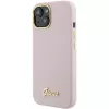 Guess GUHCP15SSMBSLP silikónové pevné puzdro Script Metal Logo & Frame pre Apple iPhone 15 / 14 / 13 6,1