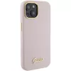 Guess GUHCP15SSMBSLP silikónové pevné puzdro Script Metal Logo & Frame pre Apple iPhone 15 / 14 / 13 6,1