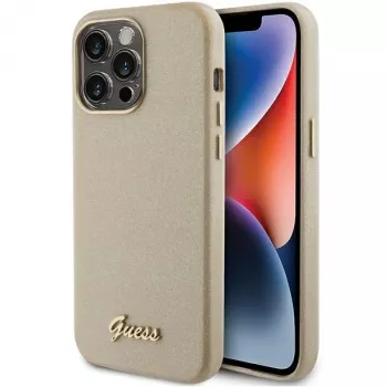 Guess GUHCP15XPGMCSD Glitter Glossy Script pevné puzdro pre Apple iPhone 15 Pro Max 6,7