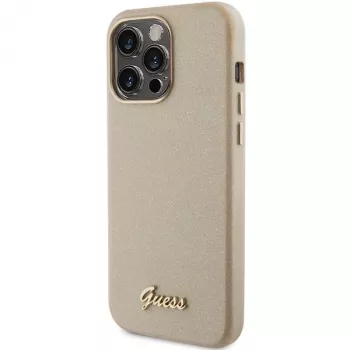 Guess GUHCP15XPGMCSD Glitter Glossy Script pevné puzdro pre Apple iPhone 15 Pro Max 6,7