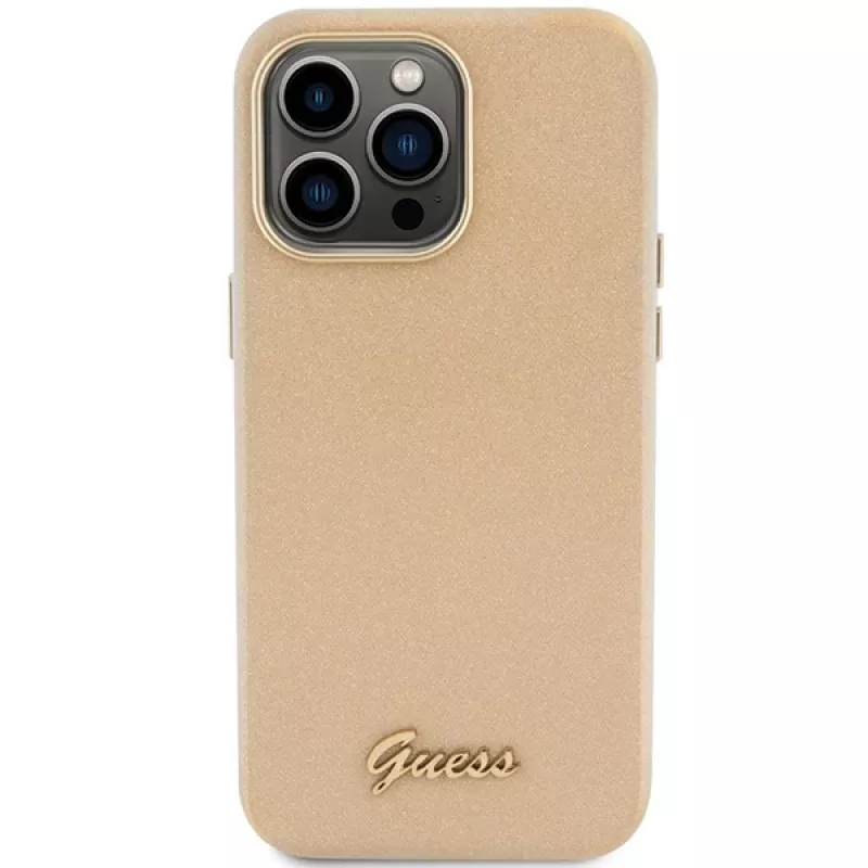 Guess GUHCP15XPGMCSD Glitter Glossy Script pevné puzdro pre Apple iPhone 15 Pro Max 6,7